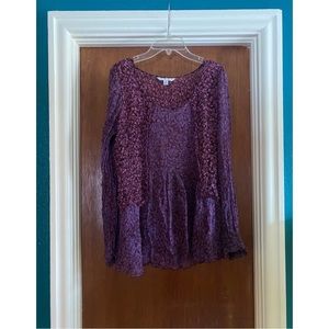 CAbi 823 Sonnet Silk Boho Sheer Floral Top